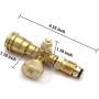 MCAMPAS Propane Cylinder Brass Tee with 4 Port Adapter for Motorhomes Tank RV Camping