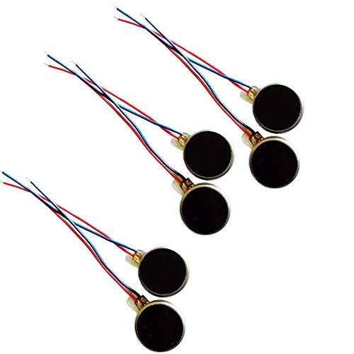 tatoko DC 3V 12000RPM Two Wired 10mm x 3mm Coin Cell Phone Vibration Motor for Cell Phone Electronic Device Repair Single Board Computers Project Classroom Project Bristle Bots Cable 6pcs