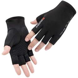 Men Women Half Finger Cycling Gloves Mittens Cool Thin Fingerless Driving Gloves Shockproof Non-Slip Stretchy Sun Protection Gloves for Motorcycle Running Hiking