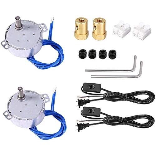 Synchronous Synchron Motor,Turntable motor,Cuptisserie motor,Turner motor with 7mm Flexible Coupling Connector Lamp Cord 50/60Hz AC100~127V 4W CCW/CW For Hand-Made, School Project, Model(2pcs 5-6RPM)