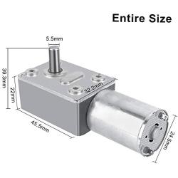 DC 12V Reversible High Torque 12V Worm Gear Motor Female Shaft High Torque Turbo Worm Gear Box Reduction Electric Motor(5RPM)