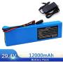 Jieoto Electric Bicycle Battery 24V 12Ah Lithium Battery Pack,Waterproof PVC Lithium Battery Pack for 500W 350W 250W Motorcycles Scooter Motor