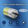 Eilumduo DC 24V 60RPM Gear Motor High Torque Electric Micro Speed Reduction Geared Motor Eccentric Output Shaft 37mm Diameter Gearbox with 2 Terminals