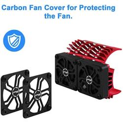 RC Motor Cooling Fans Surpass Hobby 40mm Metal Twin Fans with 5593 5692 Brushless Motor Heatsink for 1/5 1/6 RC Car 55mm 56mm 58mm Diameter Brushless Motor Update Parts