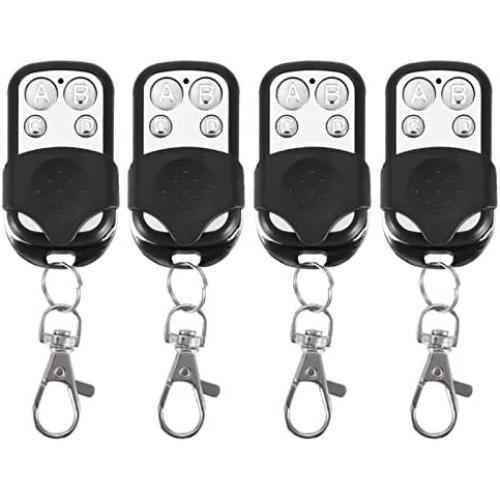 433.92 Mhz Remote for Gate, Remote Control Key Fob, 4pcs 4 Buttons Universal Cloning Wireless Remote Control Key Fob 433mhz for Car Garage Door Gate Skylight