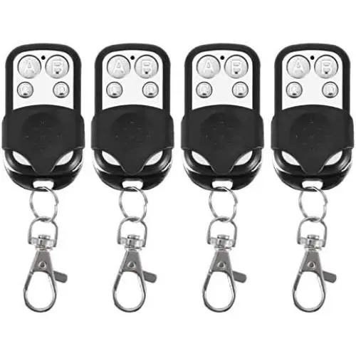 433.92 Mhz Remote for Gate, Remote Control Key Fob, 4pcs 4 Buttons Universal Cloning Wireless Remote Control Key Fob 433mhz for Car Garage Door Gate Skylight