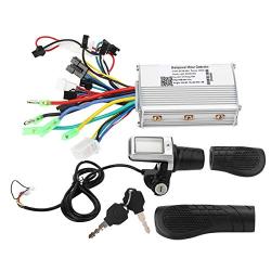 Motor Brushless Controller for Scooter Bike E-Bike, 36V-48V Universal Electric Bicycle DC Motor Controller with LCD Display, with Bicycle Throttle Handle(Pair)