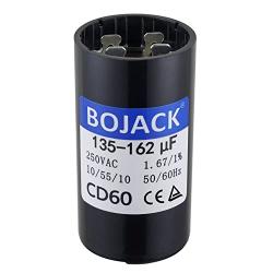 BOJACK 135-162 uf/MFD 250 VAC ±20% 50/60 Hz CD60 Round Motor Well Pump Start Capacitor