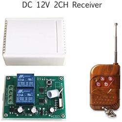 Calvas 433Mhz Wireless RF Switch DC12V Relay Receiver Module and 433.92 Mhz Remote Controls For DC Motor Forward and Reverse Controller - (Color: 1 RC and 1 Recevier)