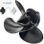 CAPTAIN 4 Blades Boat Propeller 13x17, 15 Spline Tooth Outboard Motor Prop, RH, OEM No.48-8M8026590 fit Mercury Engines 40 50 60 70 75 80 90 100 115 125 140 150 HP Aluminum Parts
