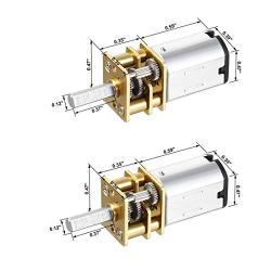 QMseller 2Pcs Micro Speed Reduction Motor DC 12V 1000RPM with Full Metal Gearbox 0.18A Electric Gear Box Motor with 2 Terminals for DIY RC Toys