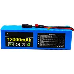 Jieoto 52V Ebike Battery 14S 3P 10Ah 12Ah 14Ah Lithium Battery Pack with BMS Protection Board and Charger Fit for 1000W-250W Electric Bicycles Motor for Scooters Tricycles Mopeds
