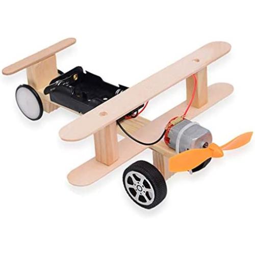 WaNana Electric Propeller Taxiing Aircraft-Electric Motor Physical Science Toys-DIY Wooden Science Experiment Kits-Circuit Building STEAM Toys for Kids Fashion
