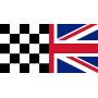 magFlags Large Flag UK Chequered | UK Flag dimidiated with Motor Racing Flag | Landscape Flag | 1.35m² | 14.5sqft | 80x160cm | 30x60inch - 100% Made in Germany - Long Lasting Outdoor Flag