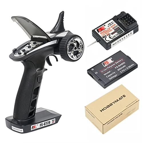 HOBBYMATE Flysky RC FS GT2B Radio Transmitter & FS-GR3E Receiver, 3 Channel 2.4Ghz Radio Controller with Internal Rechargeable Transmitter Battery