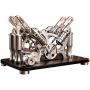 Sunnytech Hot Air Stirling Engine Motor Educational Electricity 4 Cylinders Generator Colorful LED M14-V4-D