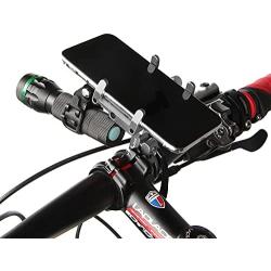 Bike & Motorcycle Phone Mount Aluminium Bicycle Handlebar Phone Holder with Action Camera Mount Compatible with GoPro Camera Models,Compatible with iPhone 11 Pro Max Galaxy S20 (Gray)