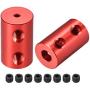 uxcell 2mm to 5mm Bore Rigid Coupling Set Screw L20XD12 Aluminum Alloy,Shaft Coupler Connector,Motor Accessories,Red,2pcs