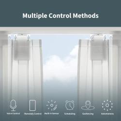 Aqara Smart Curtain Motor E1 (Rod Version) Plus Aqara Smart Hub M2 (2.4 GHz Wi-Fi Required), Electric Curtain Driver for Home Automation, Support HomeKit, Alexa, Google Assistant and IFTTT