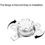 uxcell KSD301 Thermostat 190°C/374°F 10A Normal Closed N.C Adjust Snap Disc Temperature Switch for Microwave,Oven,Coffee Maker 5pcs