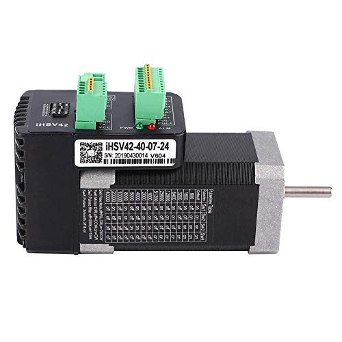 Nema 17 Stepper Integrated Servo Motor, 24V 5.1A 78W IHSV42-40-07-24 3 Phase High Speed Torque Digital Servo Motor 4000RPM with 1000 Lines Encoder, 2 in 1 Motor and Driver for CNC Control
