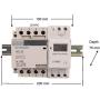 Electrodepot 40 Amp 4 Pole Normally Open 110-120VAC Coil (Silent Operation) Motor Load 40A and Lighting Load 63A Contactor Bundle with 24-7 Electronic Programmable Timer and DIN Rail 35 x 150 mm