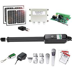 TOPENS A5S Automatic Gate Opener Kit Medium Duty Solar Single Gate Operator for Single Swing Gates Up to 16 Feet Gate Motor Solar Panel
