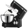 BONISO Stand Mixer, 5.5-QT 600W Tilt Head Food Mixer with Dough Hook, Beater and Whisk, Kitchen Electric Mixer with Stainless Steel Bowl Splash Guard (black)