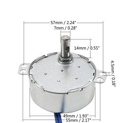 Fielect 2Pcs Synchronous Motor AC 110V 0.8-1RPM Synchron Motor Turntable Motor CW/CCW Direction 4W TYC-50 Horizontal Hole Shaft