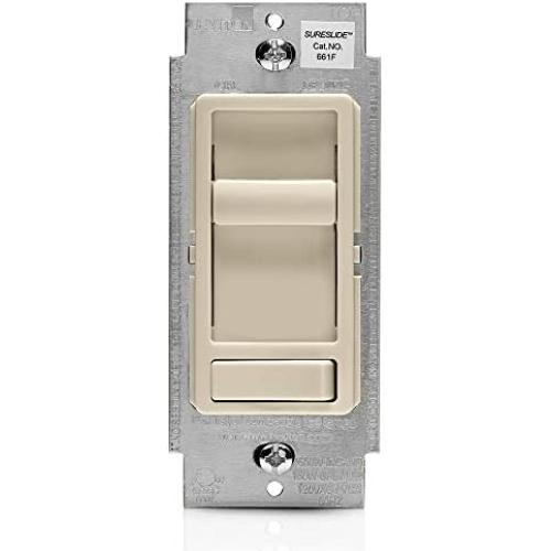 Leviton 661F-10T 1.5 Amp SureSlide Single-Pole or 3-Way Fan Quiet Control, Light Almond