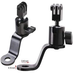 PCTC Motorcycle Bike Handlebar Mount Camera 360 Degree Rotation Fixing Bracket for GoPro Hero 10/9 / 8 / 7 / 6 / 5 DJI OSMO Action OSMO Pocket Sports Camera Riding Rearview Accessories,Metal Base