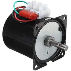 Fetcus 220v 14W Synchronous motor 2.5-100RPM Low Noise Gearbox Electric Motor Barbecue High Torque Low Speed Synchronous AC Motor - (Speed: 14W 100RPM)