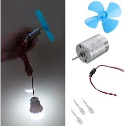 Yziss DIY Kits 6-9V Wind Turbine Micro Motor/Mini Blue Leaf Paddle/Diodes/Cables