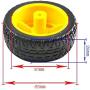 DIYmall 4sets TT Motor with Leads Tire Wheel and L298N Driver Module