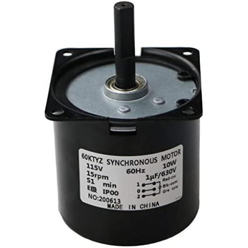 15RPM AC Motor 10Kg.cm Synchronous Gear Motor CW/CCW Control Dual Bearing 115V 60Hz 10W 60KTYZ