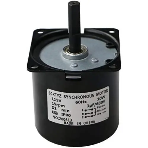 15RPM AC Motor 10Kg.cm Synchronous Gear Motor CW/CCW Control Dual Bearing 115V 60Hz 10W 60KTYZ