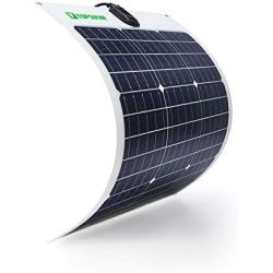 TP-solar Flexible Solar Panel 50W 24V/12V Monocrystalline Bendable - 50 Watt 12Volt Semi-Flexible Mono Solar Panels Charger Off-Grid for RV Boat Cabin Van Car Uneven Surfaces