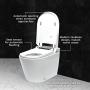 Trone Nobelet NETBCDER12.WH Electronic Bidet Toilet, Floor-Mounted Toilet Bowl with Heated Toilet Seat and Bidet with Dryer, Advanced Smart Toilet for Bathroom, White