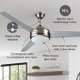 Design House 157339 Treviento 52 in. Indoor Ceiling Fan with Light, LED, Satin Nickel