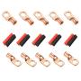 10 Pcs Copper Wire Lugs 8 Gauge 8 AWG 3/8 Inch Stud Ring terminals Heavy Duty Copper Crimp Lugs Welding Cable Bare Copper Eyelet Lug with 10pc Heat Shrink Tubing Assortment Kit