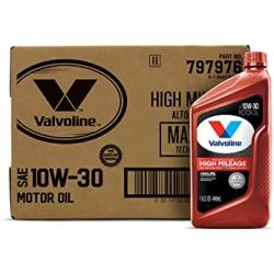 Valvoline High Mileage with MaxLife Technology SAE 10W-30 Synthetic Blend Motor Oil 1 QT, Case of 6 (Packaging May Vary)