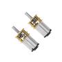 QMseller 2pcs Micro Speed Reduction Motor DC 3V 15RPM with Full Metal Gearbox 0.15A Electric Gear Box Motor with 2 Terminals