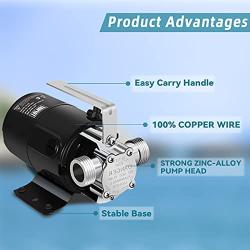 TOPWAY Water Transfer Electric Sump Utility Pump 330 GPH 1/10HP with Water Hose Kit (115V AC)