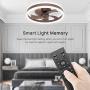 WERBUY 16 Ceiling Fans with Lights and Remote APP Control, Low Profile Flush Mount Small Ceiling Fan for Bedroom TV Room with 6 Speeds/Quiet Reversible DC Motor/Smart Timing -5 Brown Wood Blades