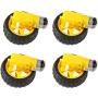 Jinchao-Dc Motor DC Electric Motor with Plastic TT Motor, TT Magnetic Gearbox Engine, Tire Wheel 3-6V Dual Shaft Gear Motor, Easy to Install (Speed(RPM) : 2 x Motor 2 x Wheel)