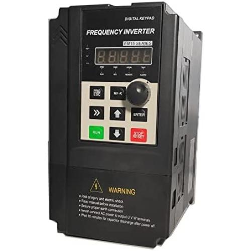ATO 3 hp 2.2kW 10A VFD, Single Phase 120V Input, 1phase/3phase 220V Output Variable Frequency Drive Motor Control