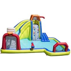 BANZAI Inflatable Arcade Splash Water Park - Slide, Splash & Have a Blast! - SkeeBall Toss, Soccer & Basketball