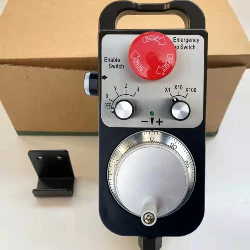 100PPR Universal 4 Axis CNC Electronic Handwheel MPG Pendant with Emergency Stop Manual Pulse Generator for Mitsubishi/Siemens/CNC Router Engraving Milling Machine