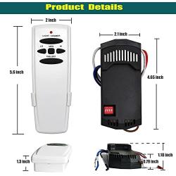 Universal Ceiling Fan Remote Control and Receiver Kit, Replacement of Hunter, Hampton Bay, Harbor Breeze, 3-Speed, Light Dimmer, Replace for Fan-HD, UC7078T, HD5, CHQ7078T
