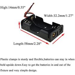 Hahiyo 3V AA Battery Holder Bundle Series with Wire Sturdy Clapm Flexible Springs Contact Build-in Harnesses Batteries Black Case Easy Install 8 Pieces for Wall Clocks Ham Radio Kids Toys